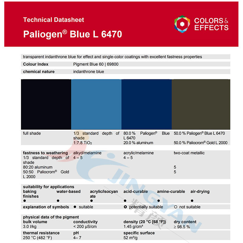 巴斯夫L6470阴丹士林蓝高耐候性涂料通用透明蓝色
