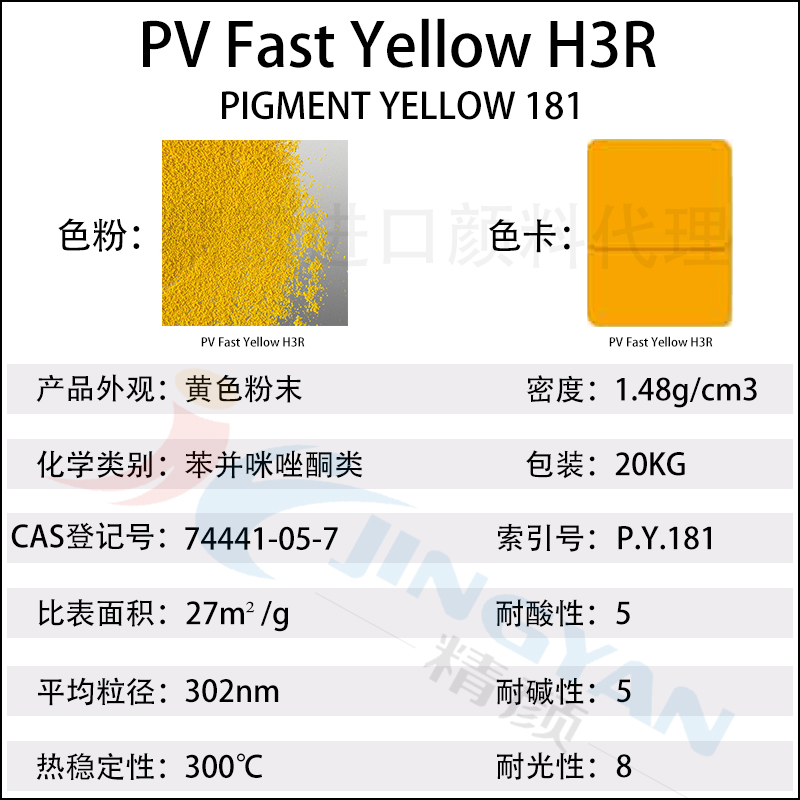 科莱恩H3R黄耐高温颜料CLARIANT PV Fast Yellow H3R
黄181